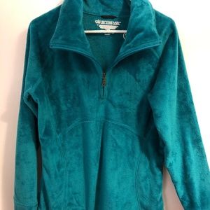 Women's Obermeyer Furry Fleece Teal Pullover Top